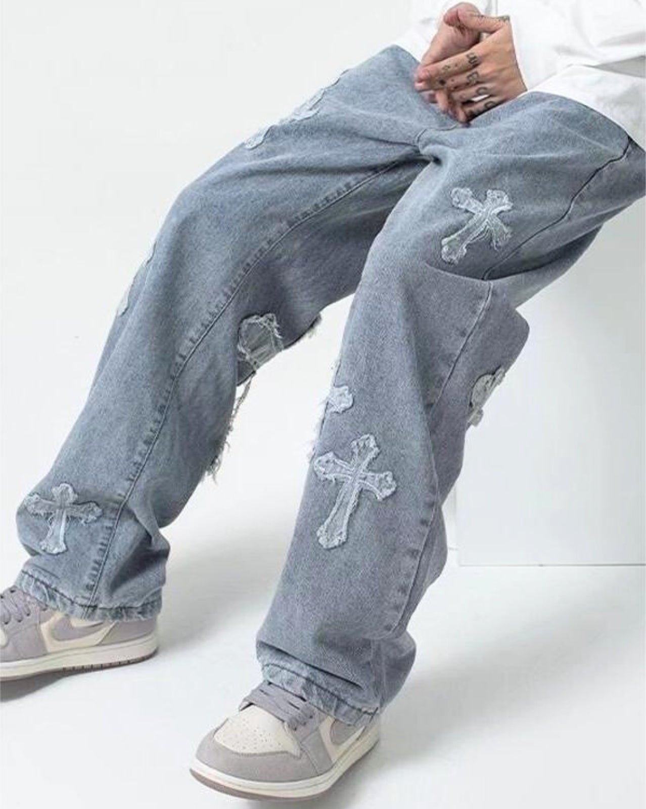 Cross Patch Denim Jeans