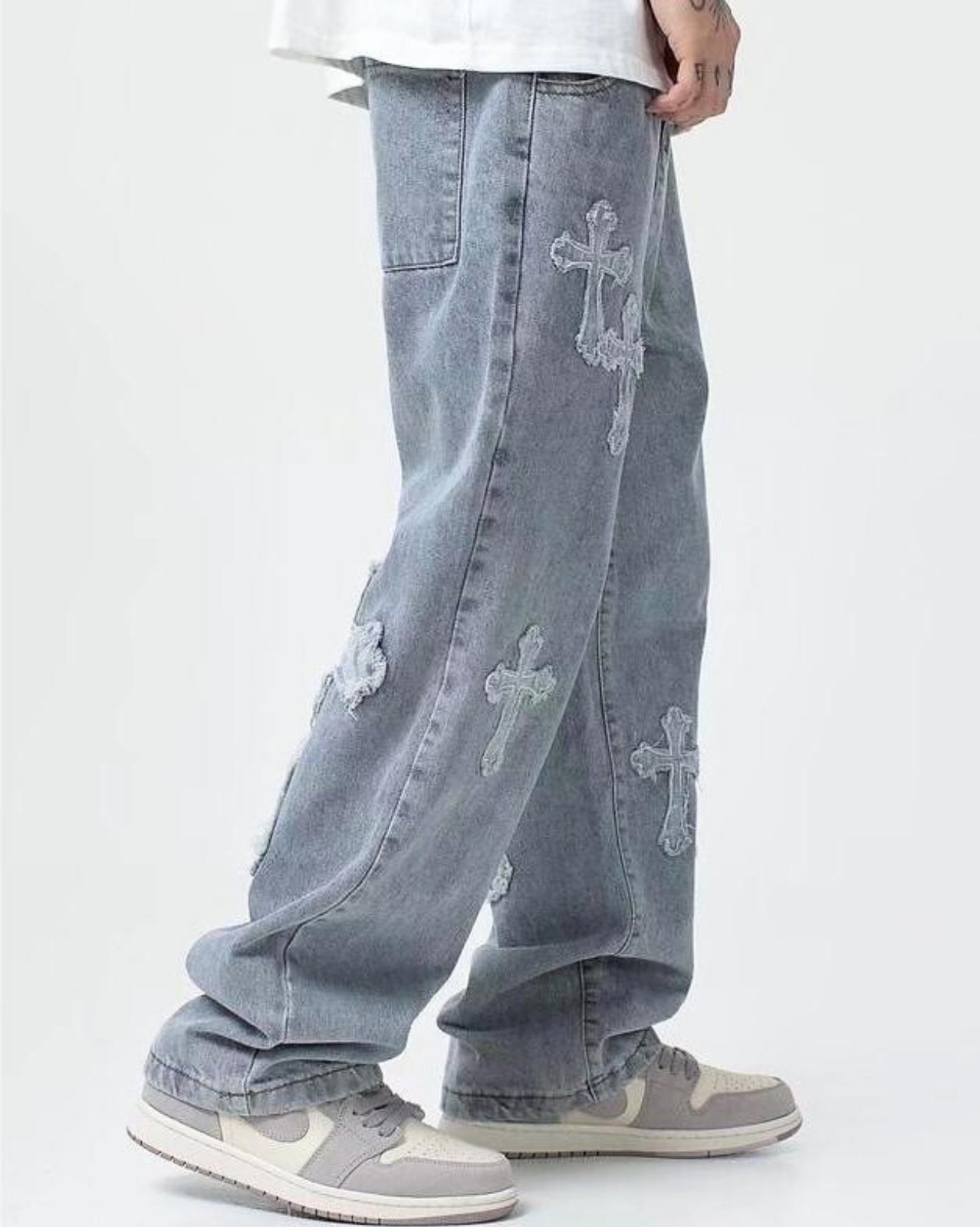 Cross Patch Denim Jeans