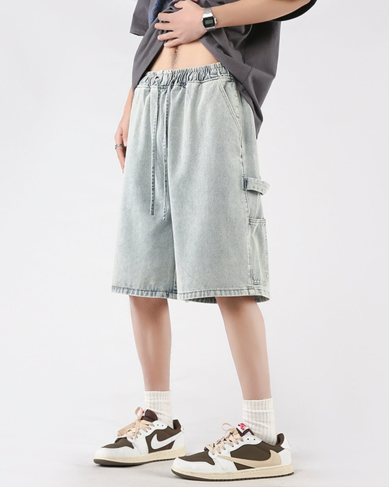 Vintage Wash Denim Shorts