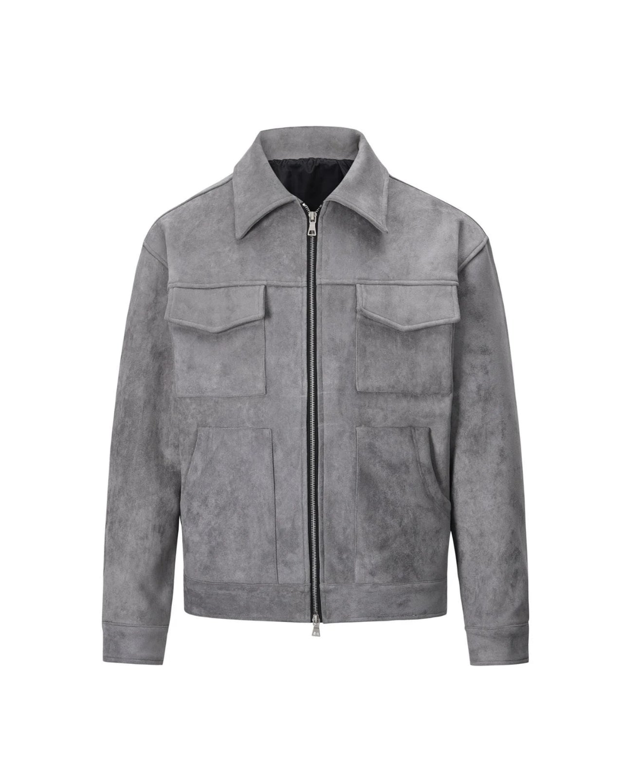 Luxury Suede Jacket - Gray, Black