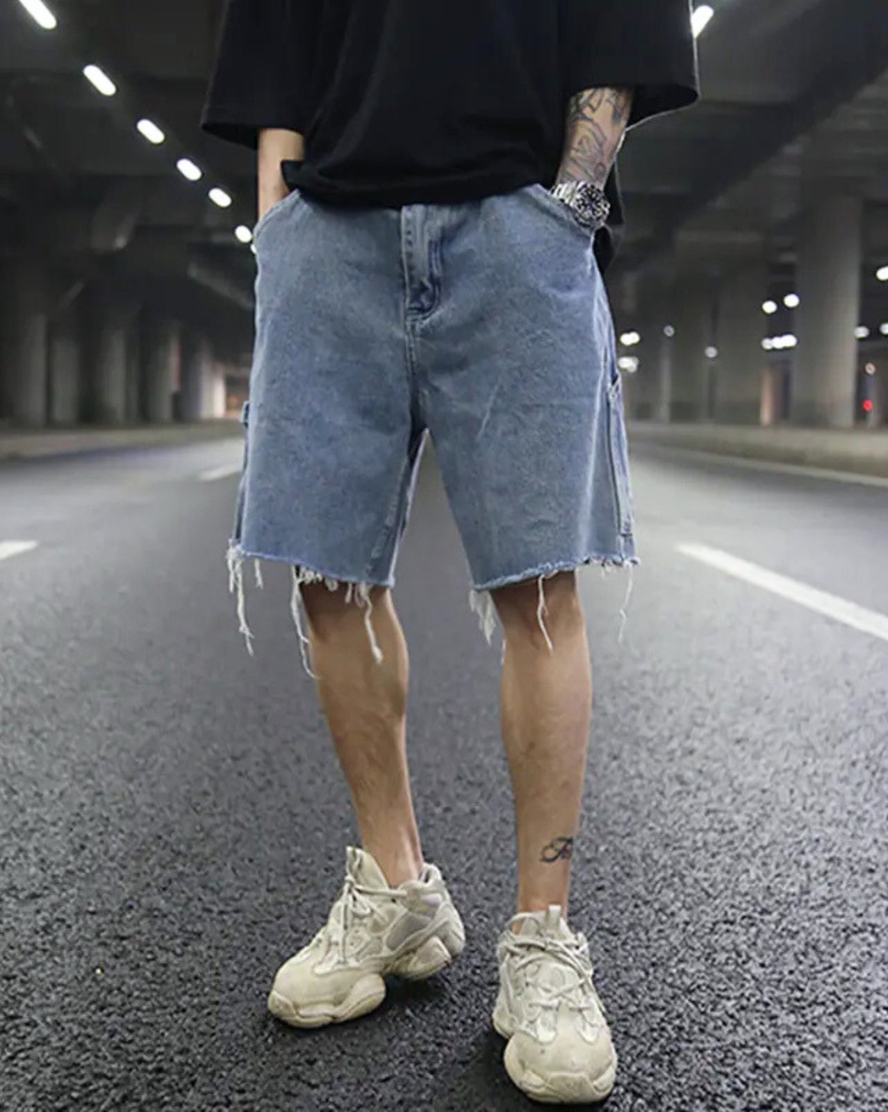 Raw Hem Denim Shorts