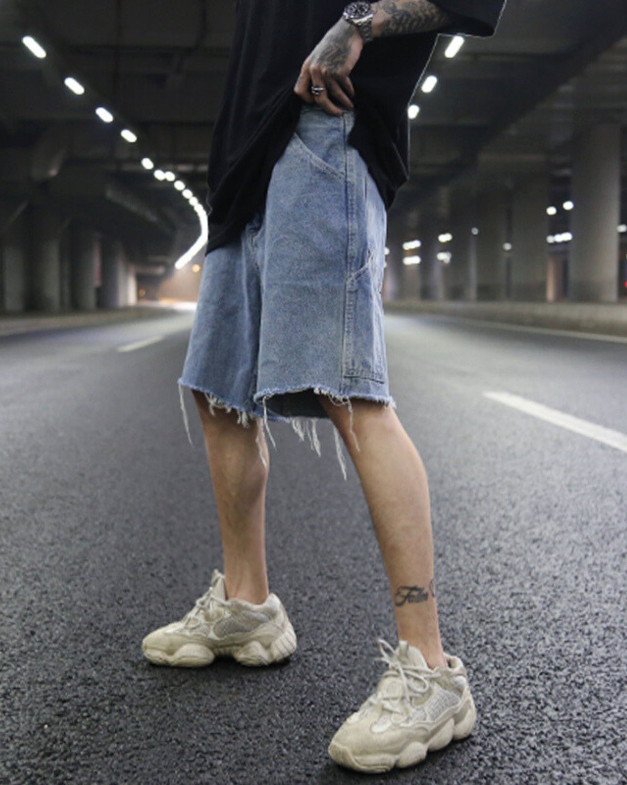 Raw Hem Denim Shorts