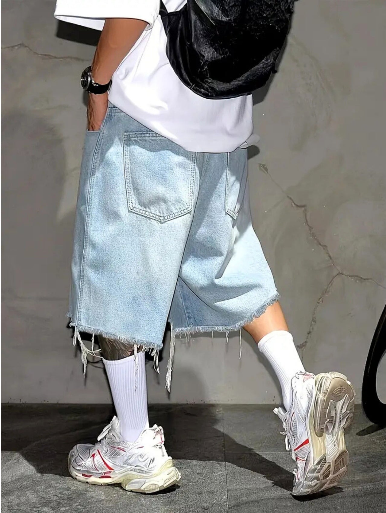 Fray Hem Denim Shorts