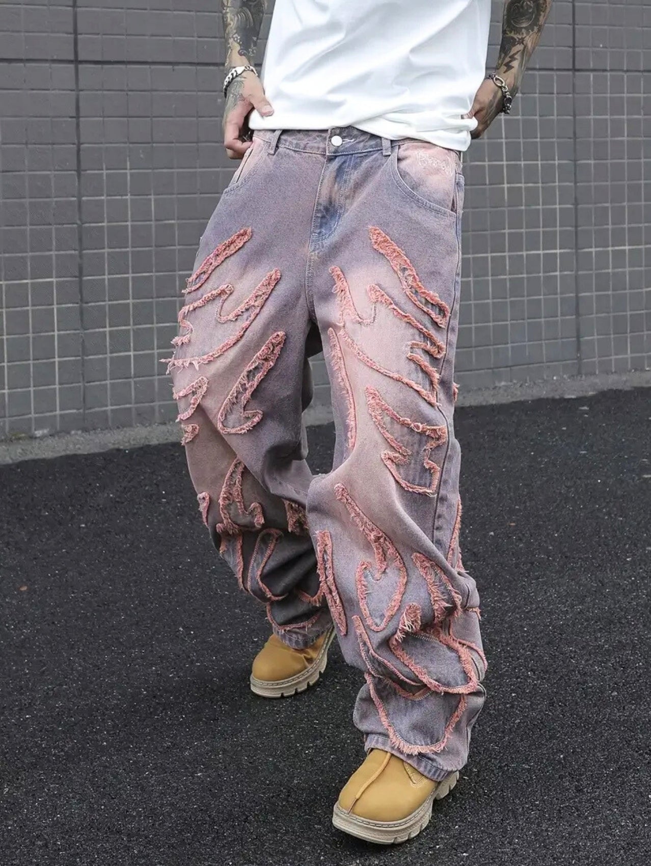 Wavy Textured Jeans