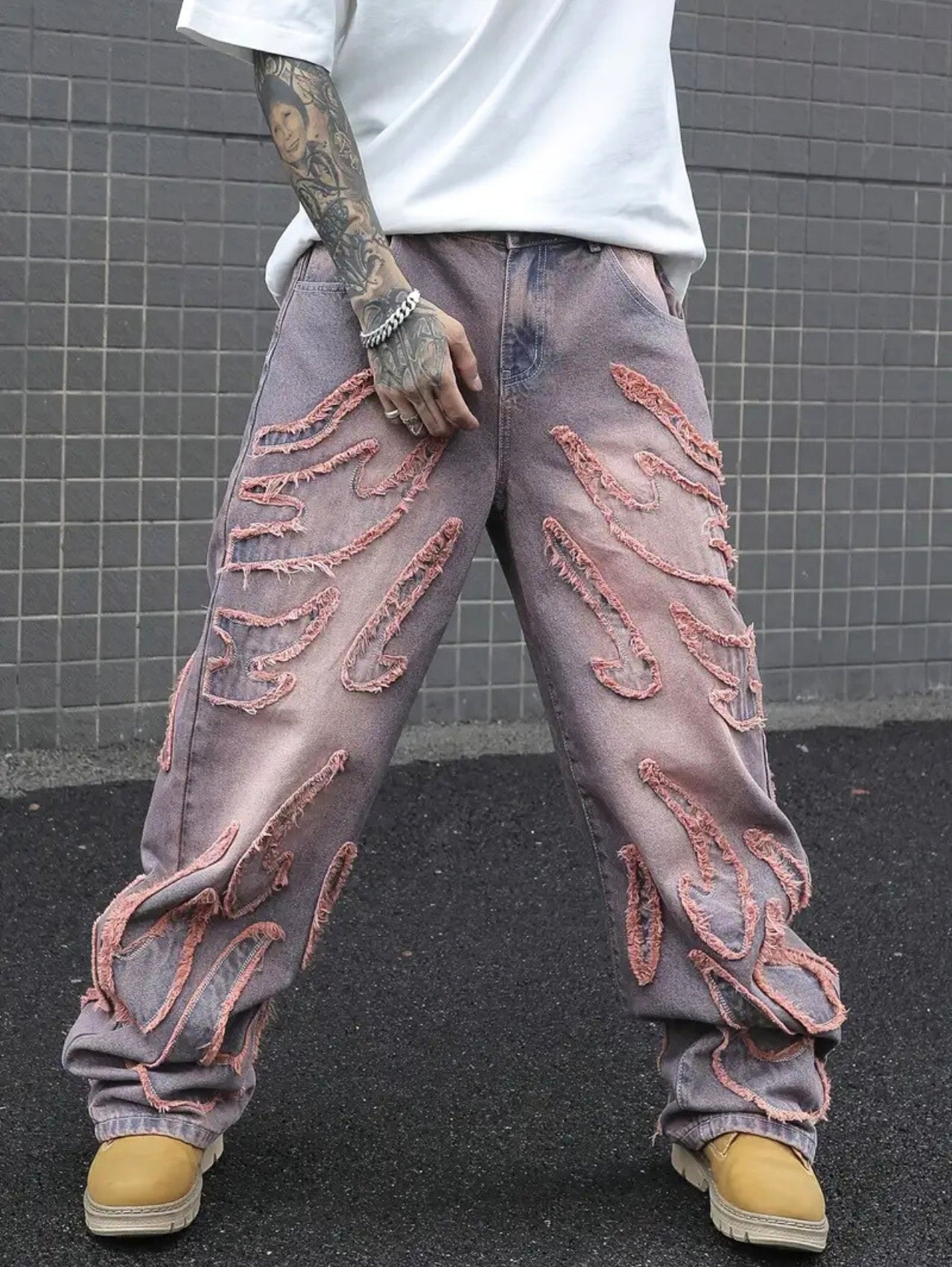 Wavy Textured Jeans