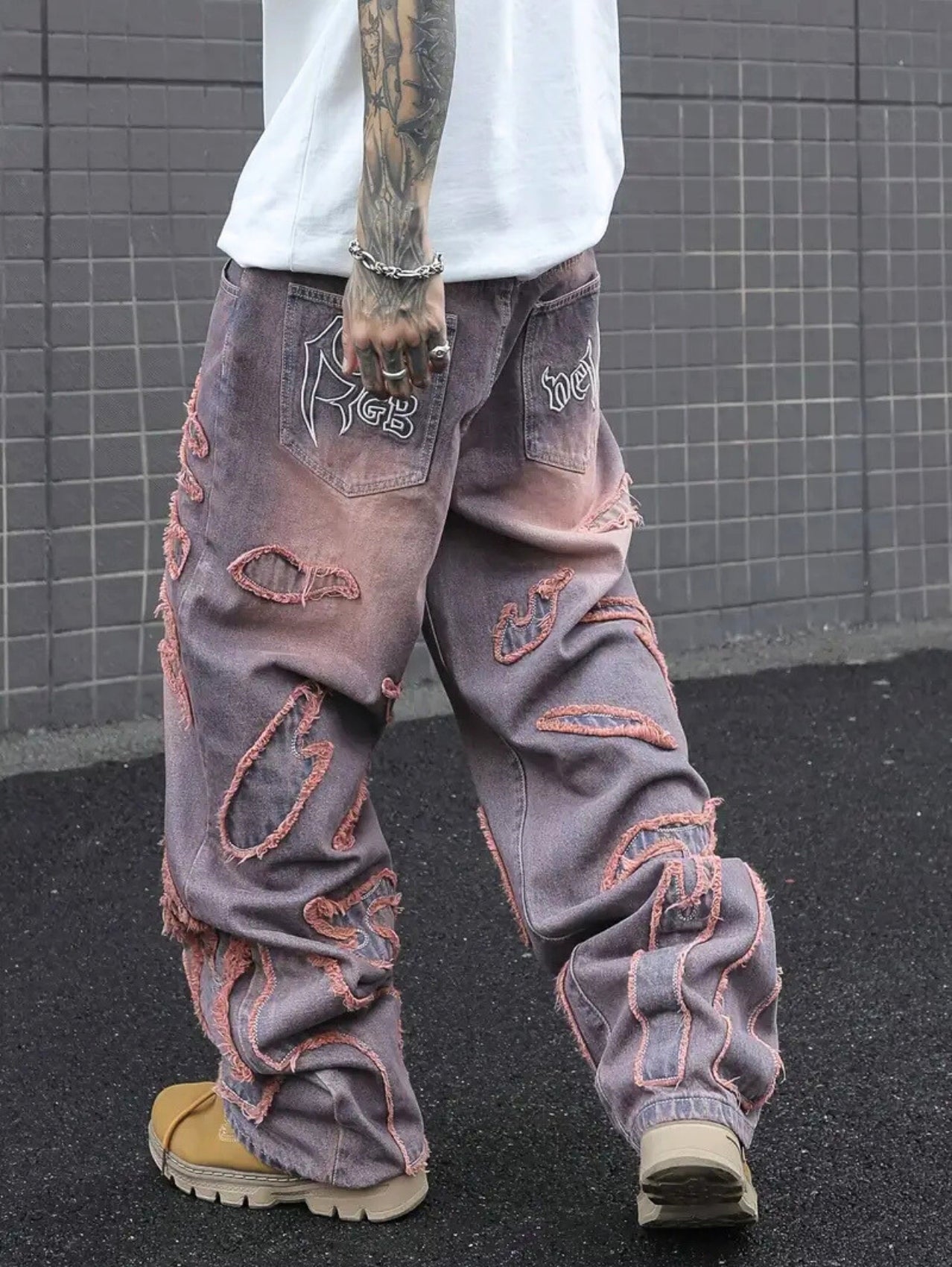 Wavy Textured Jeans