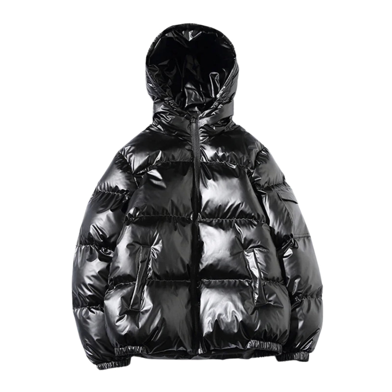 Shiny Cotton Jacket - Black & Blue