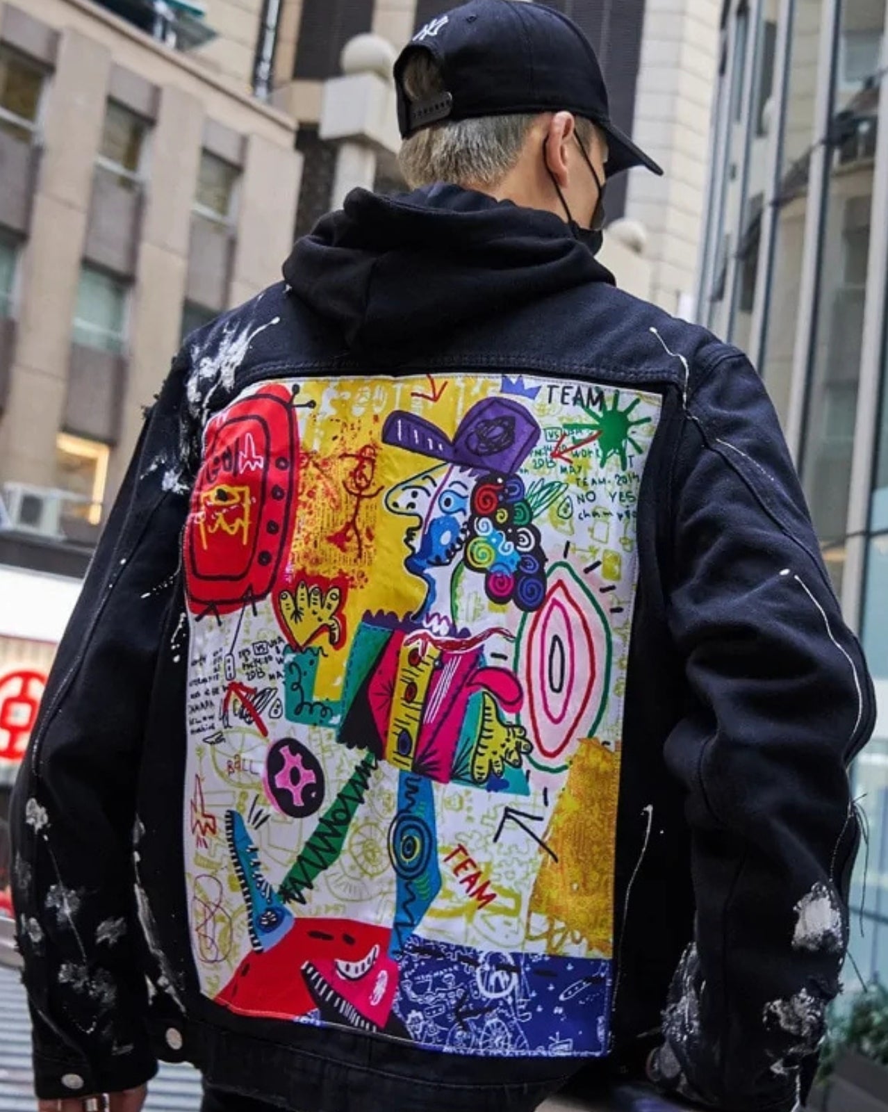 Painted Denim Jacket - Black
