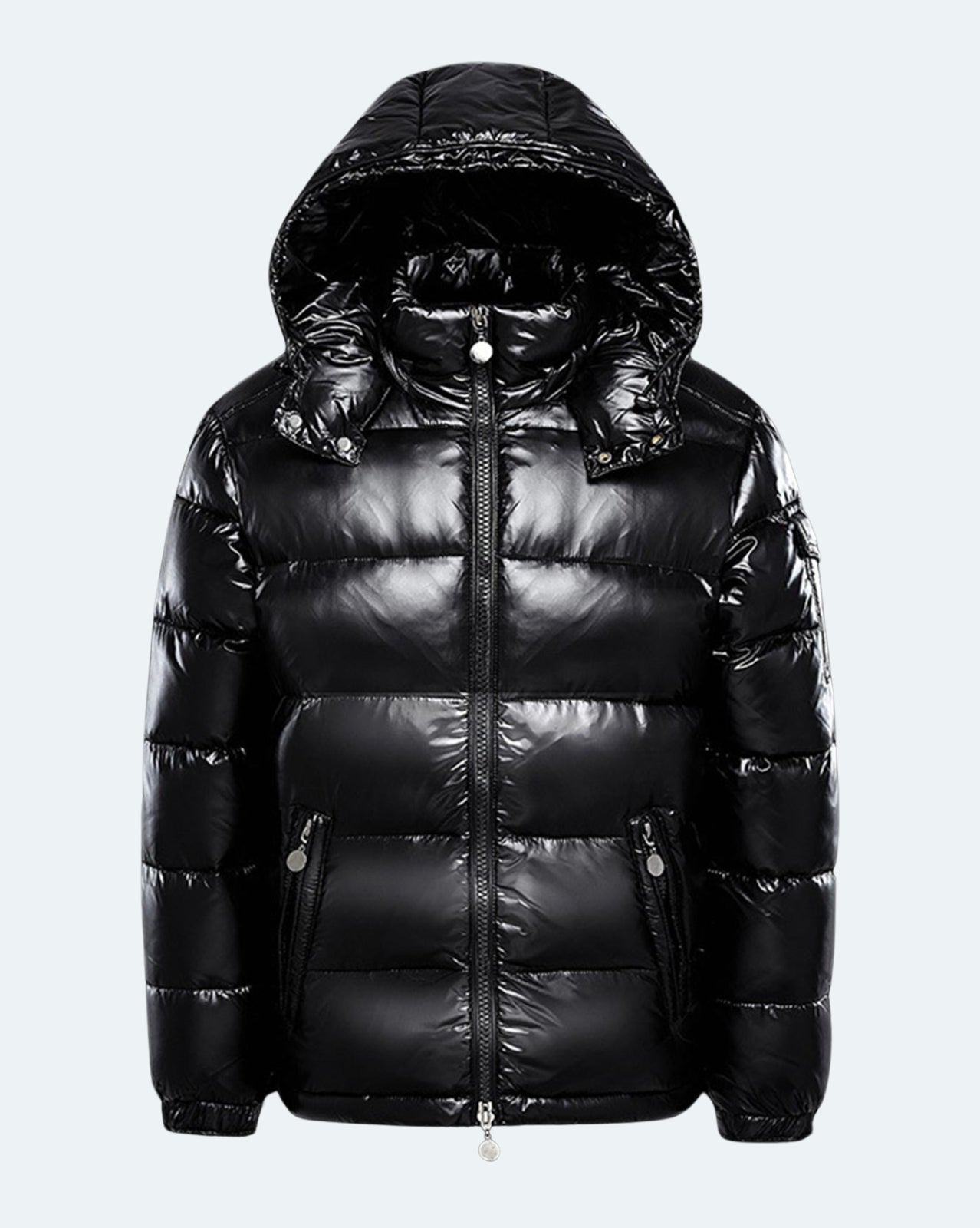 Shiny Puffer Jacket - Red & Black