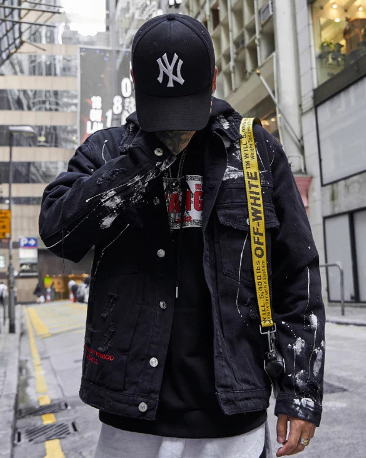 Painted Denim Jacket - Black
