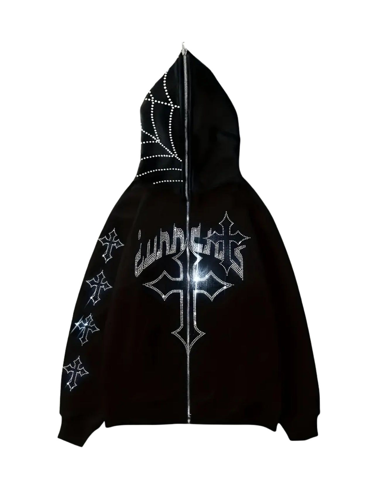 Rhinestone Zip Hoodie