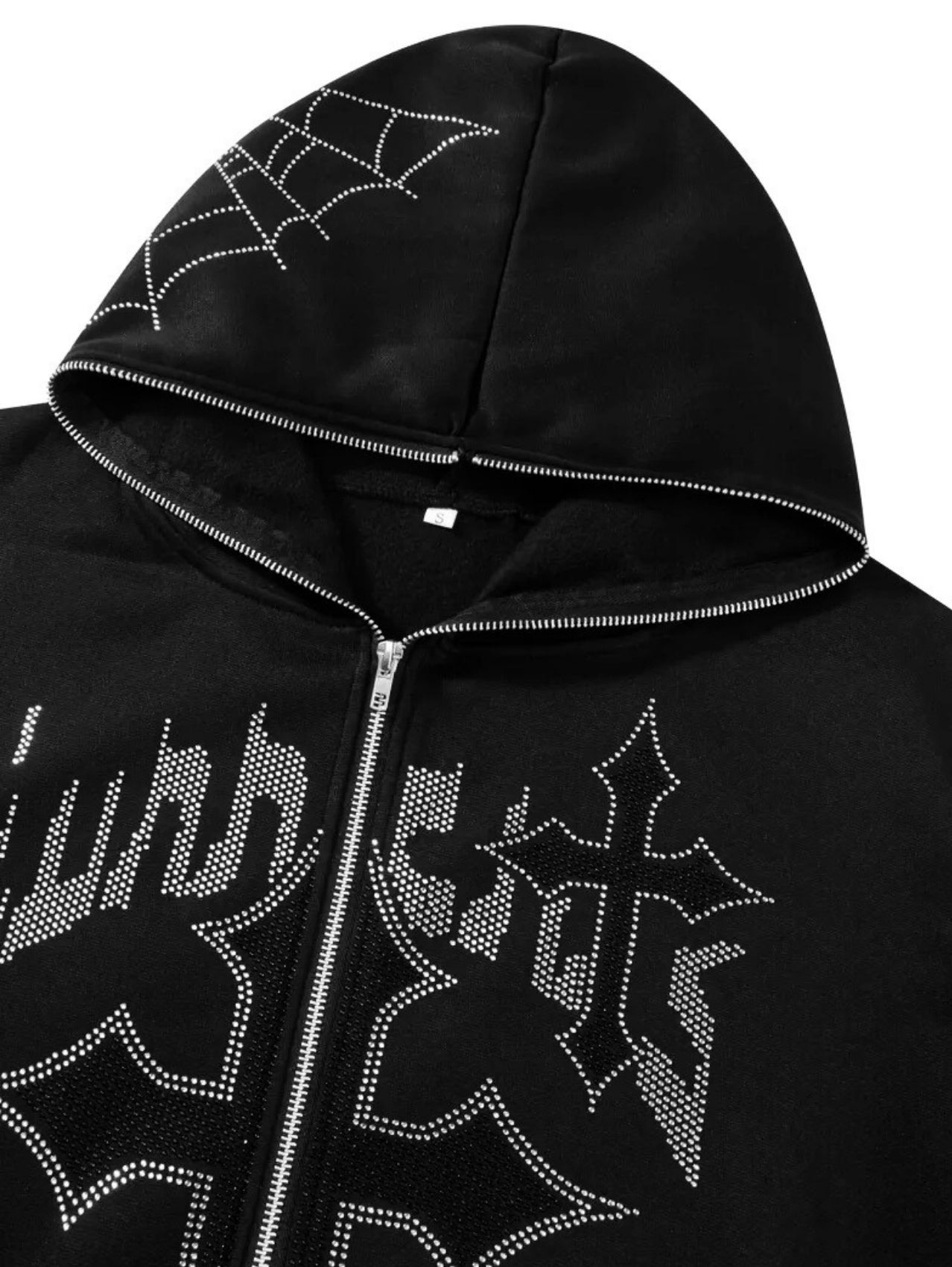 Rhinestone Zip Hoodie