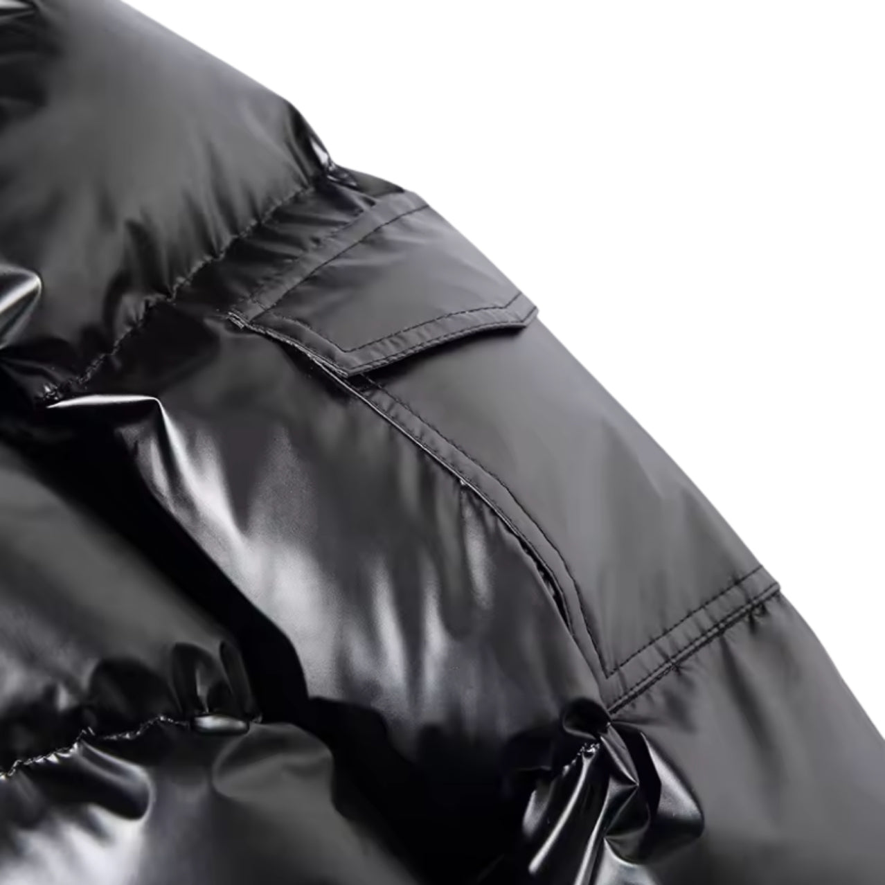 Shiny Cotton Jacket - Black & Blue