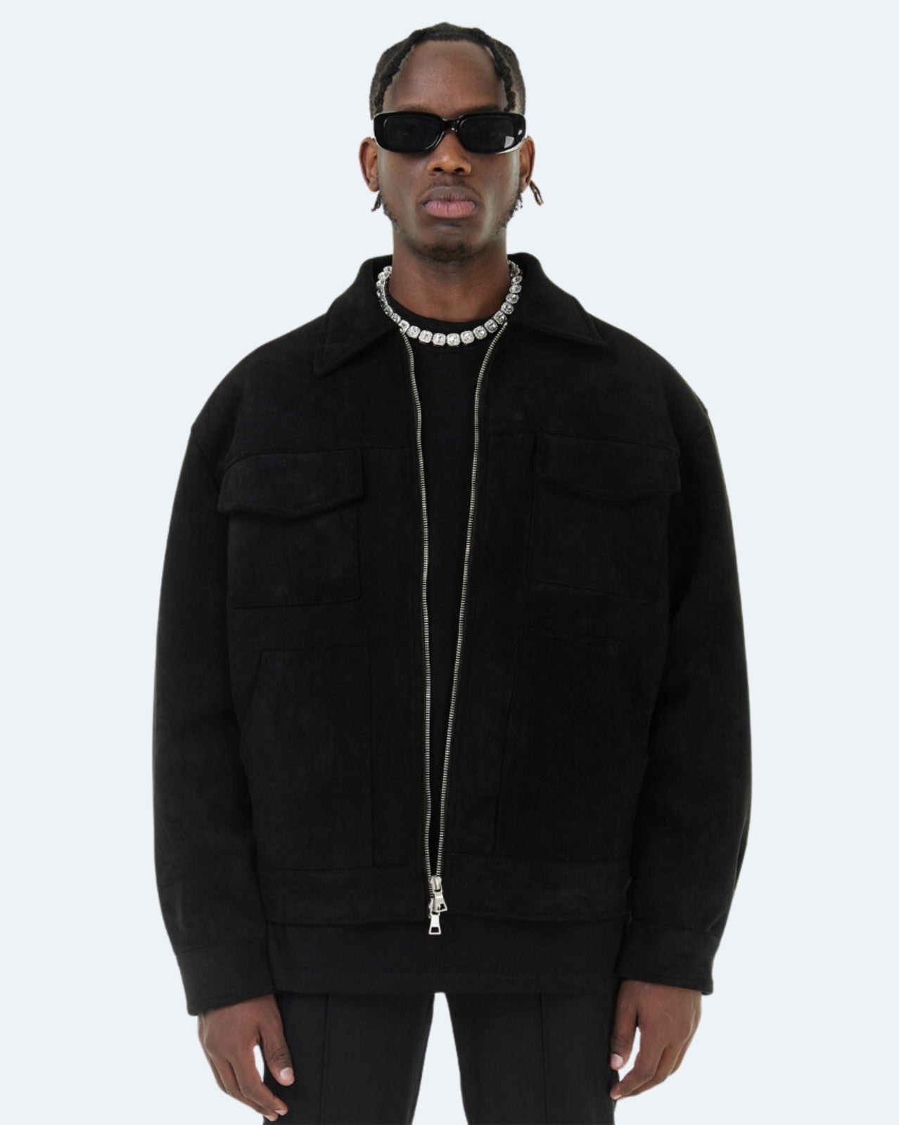 Luxury Suede Jacket - Gray, Black