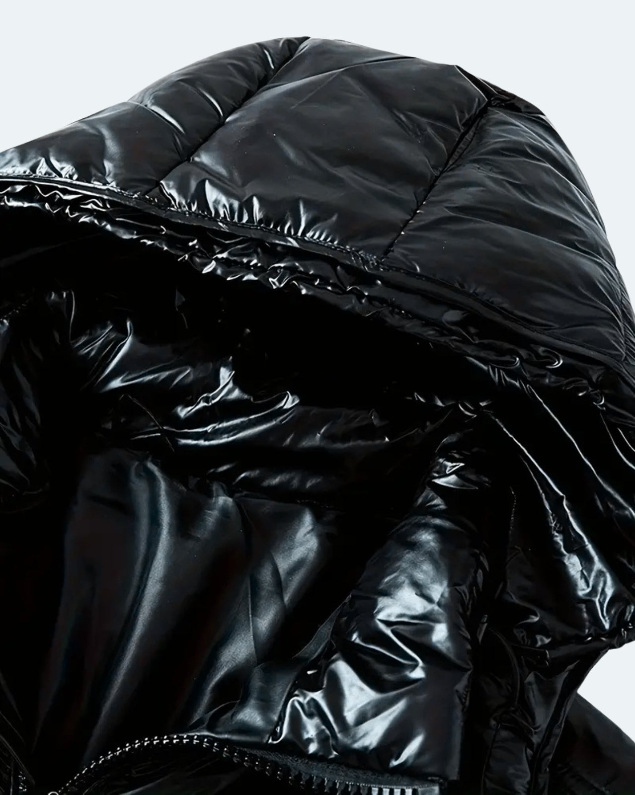 Shiny Puffer Jacket - Red & Black