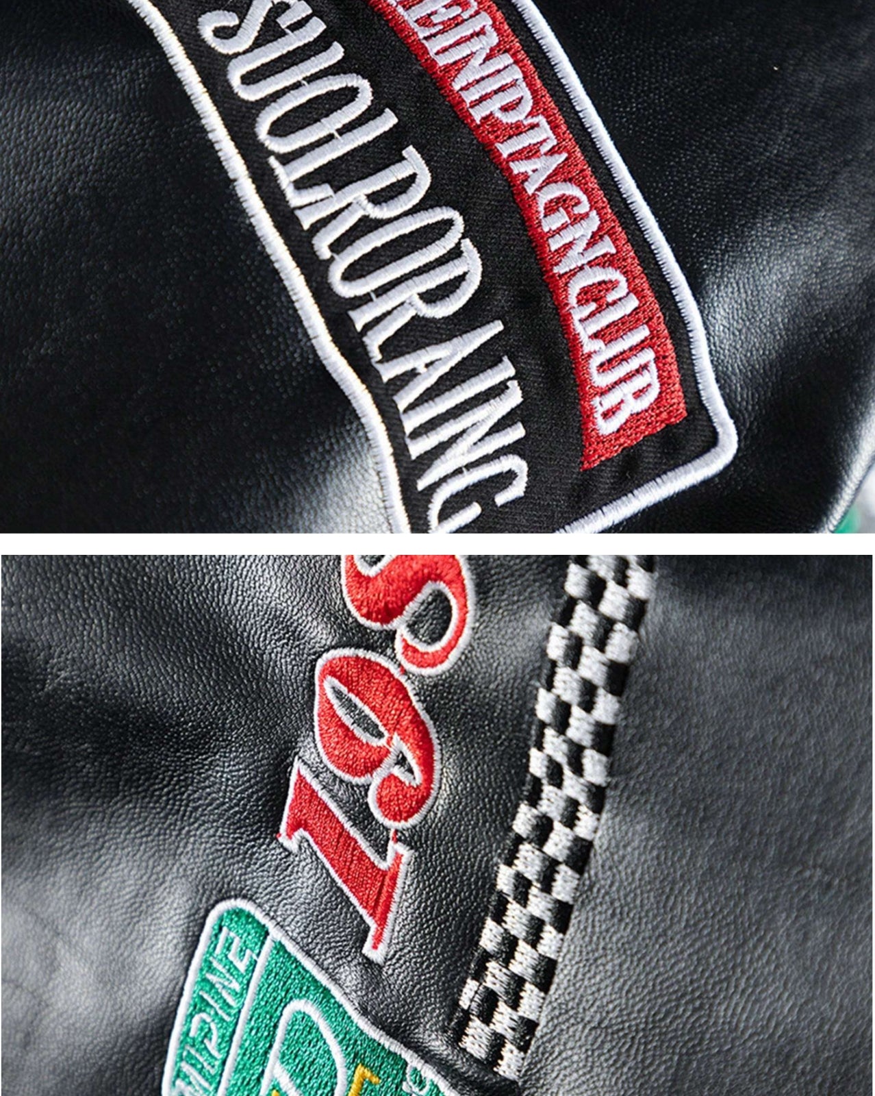 Racing Jacket - White, Brown, Black