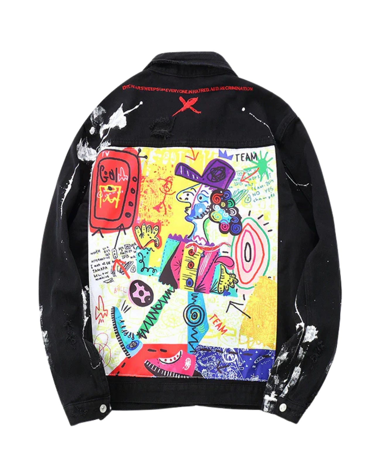 Painted Denim Jacket - Black