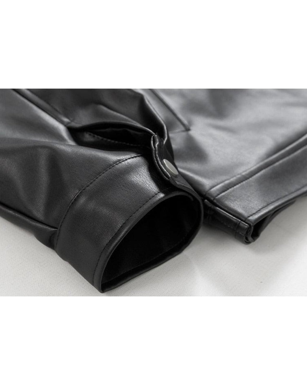 Oversize Leather Jacket - Black