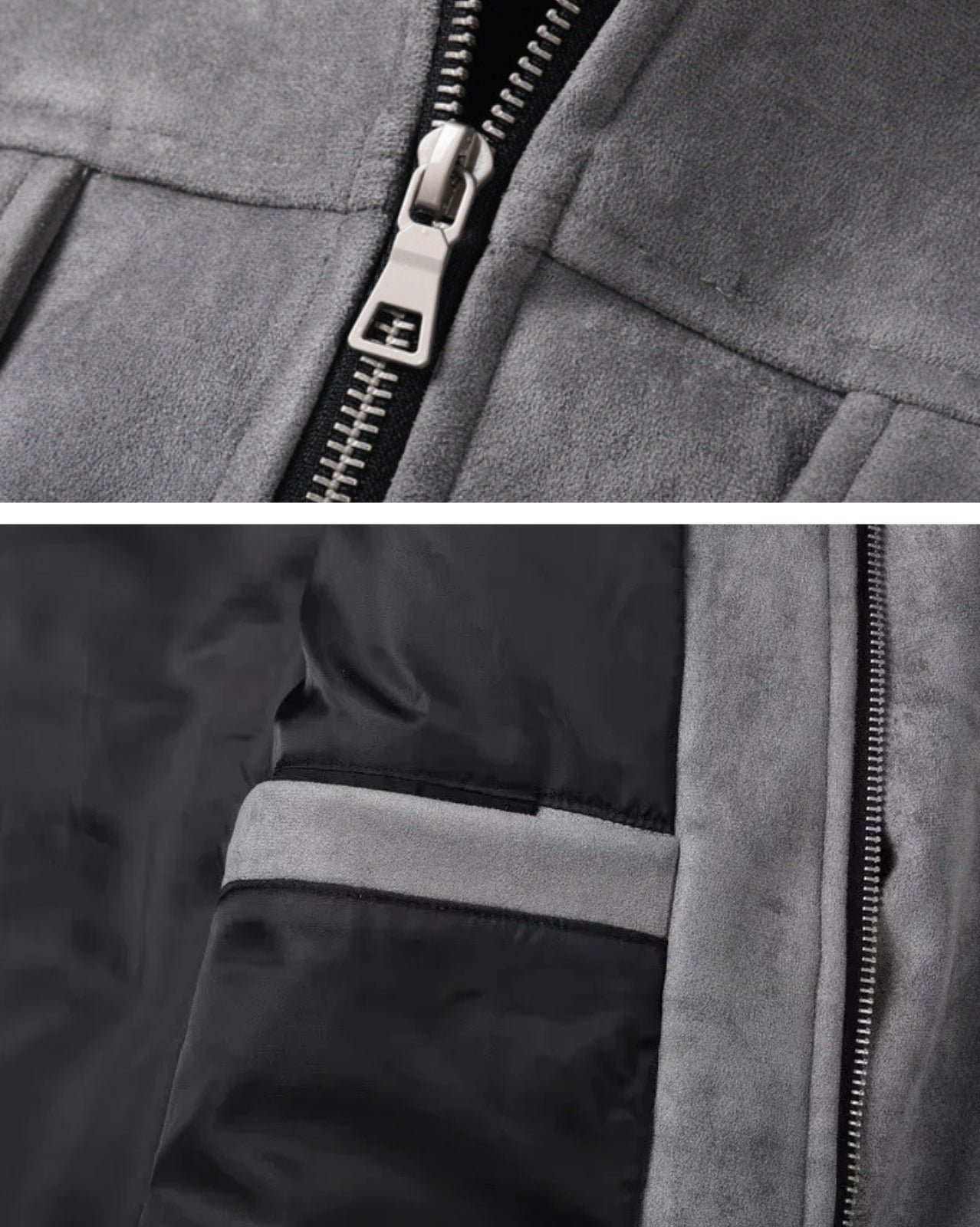 Luxury Suede Jacket - Gray, Black