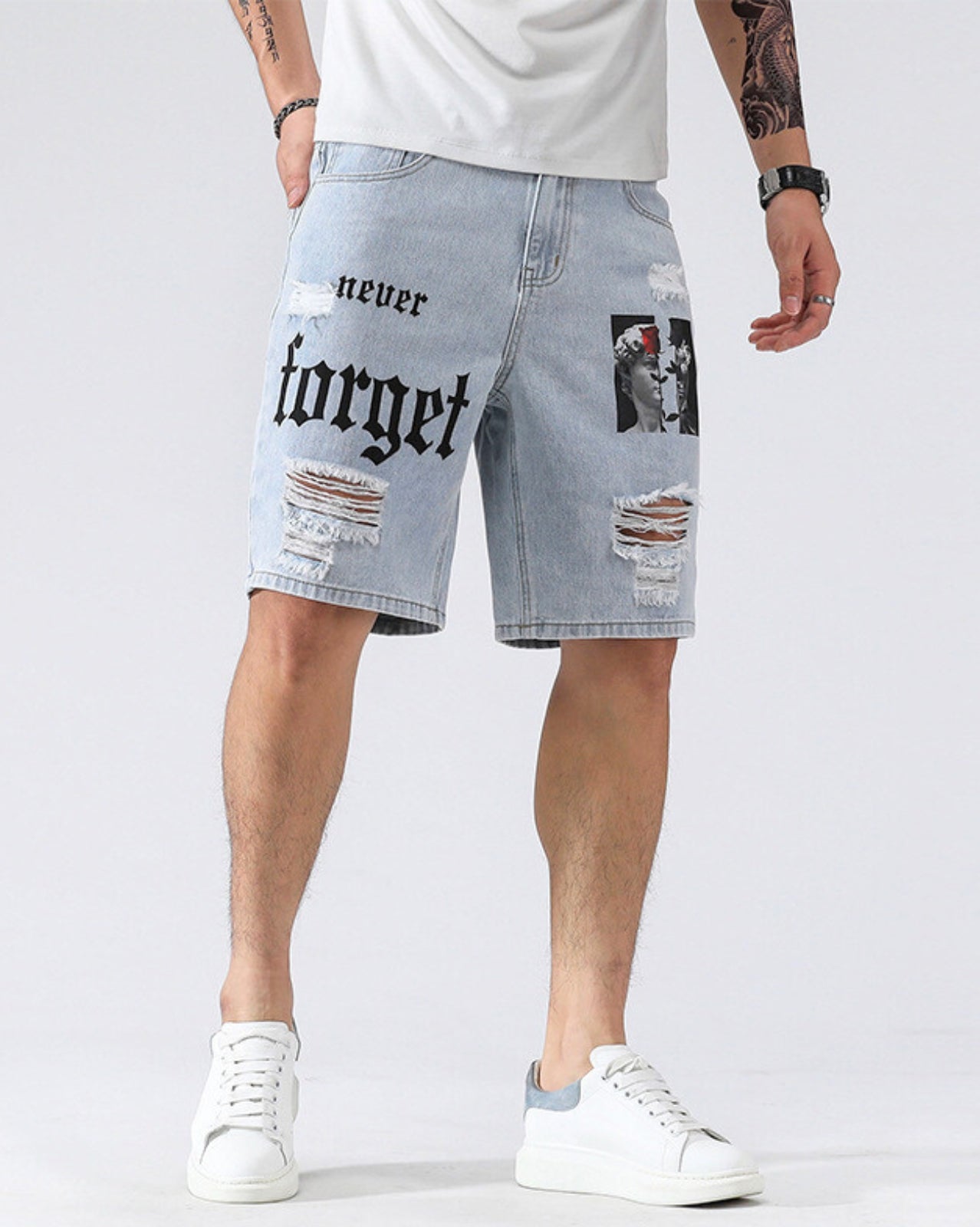 Street Art Denim Shorts