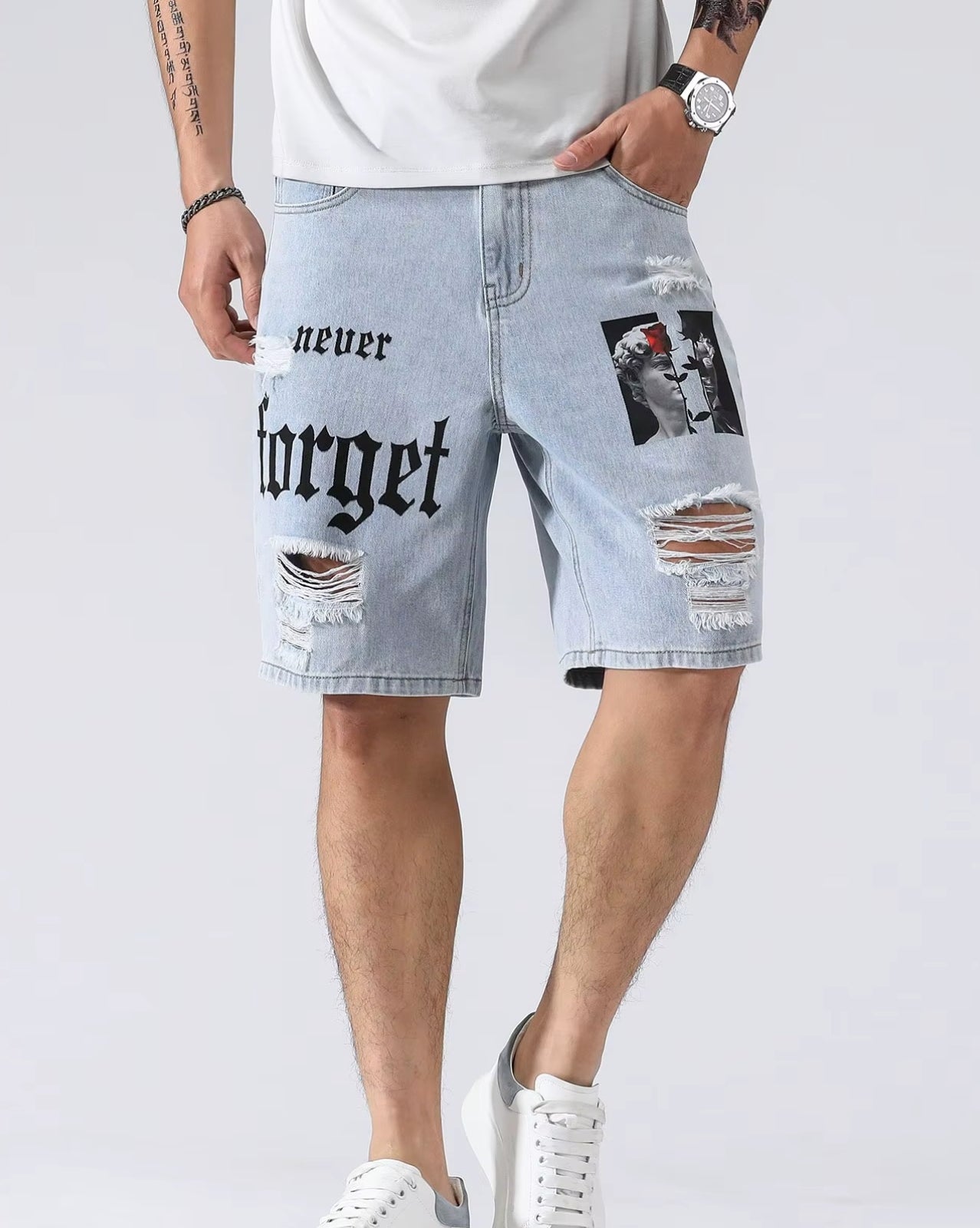 Street Art Denim Shorts