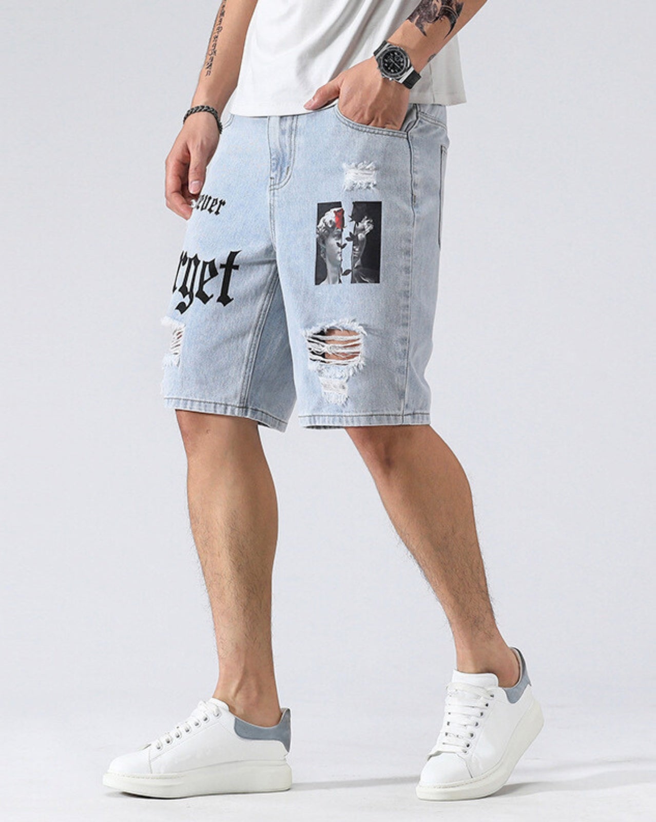 Street Art Denim Shorts