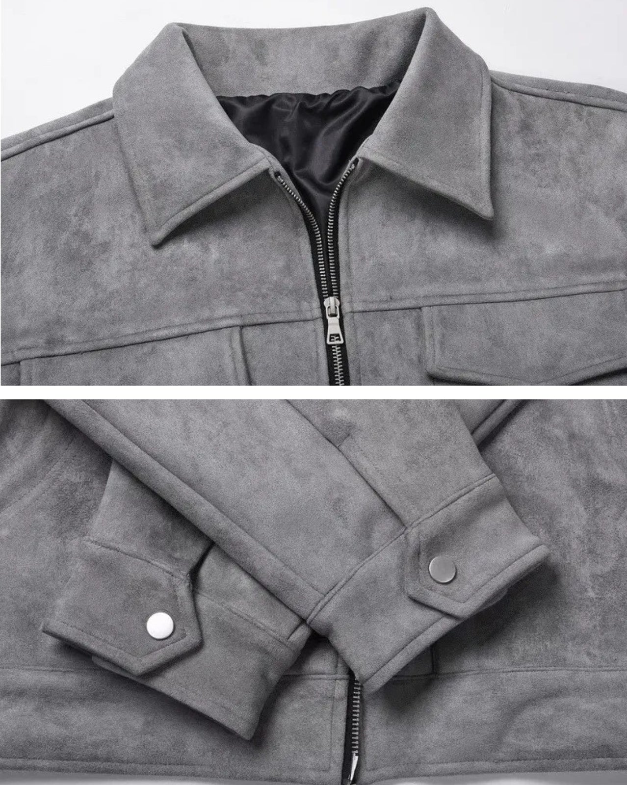 Luxury Suede Jacket - Gray, Black