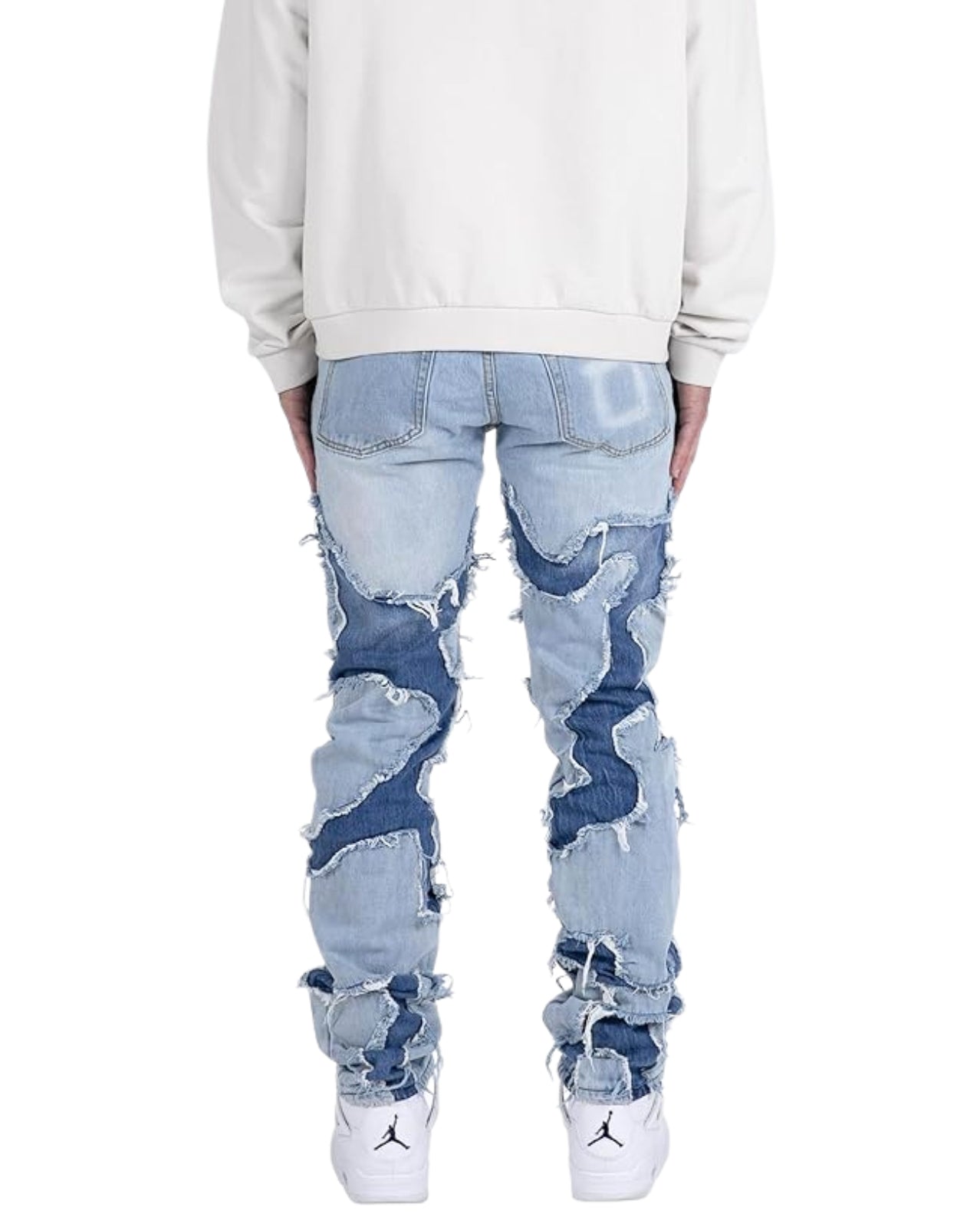 Frayed Patchwork Jeans
