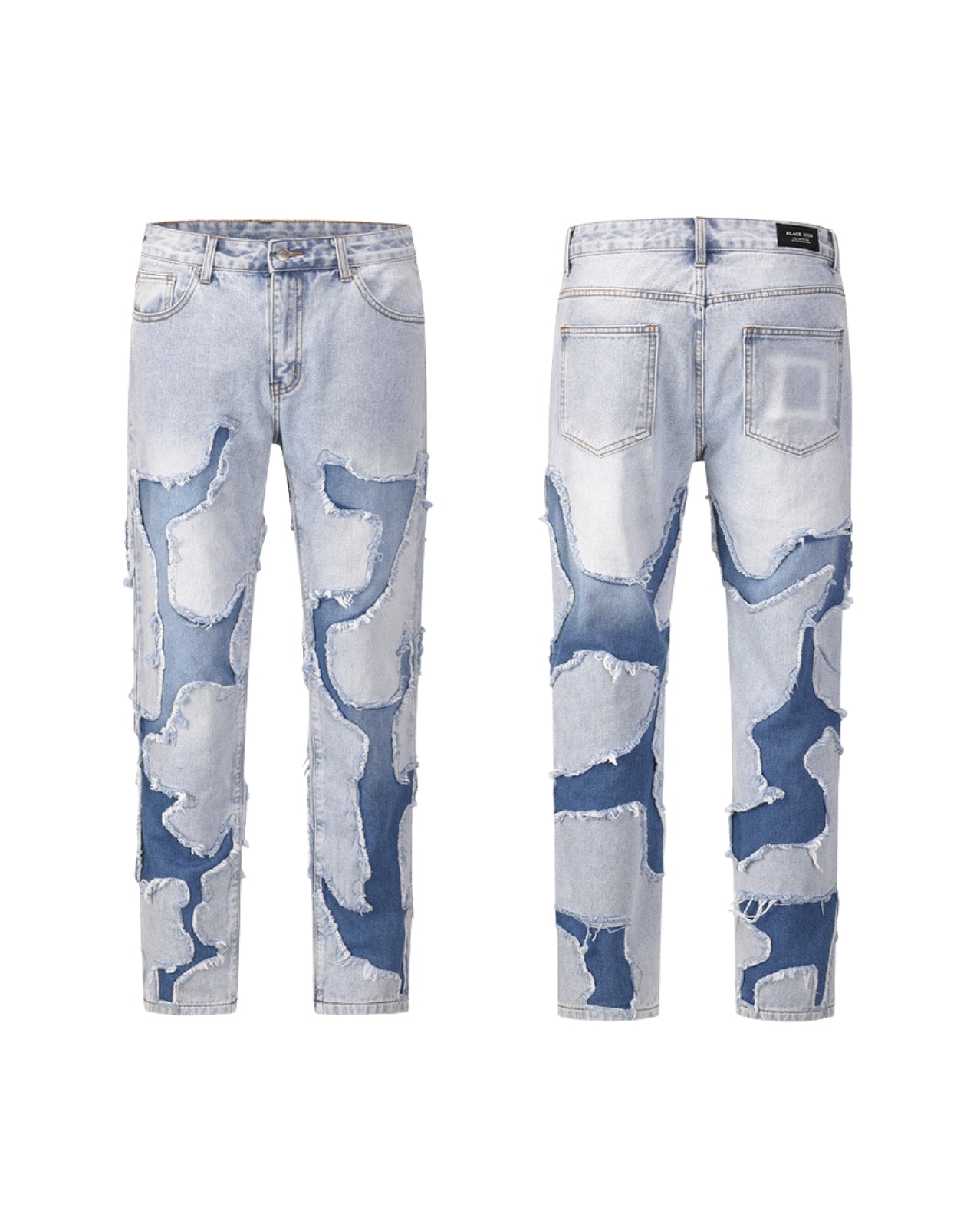 Frayed Patchwork Jeans