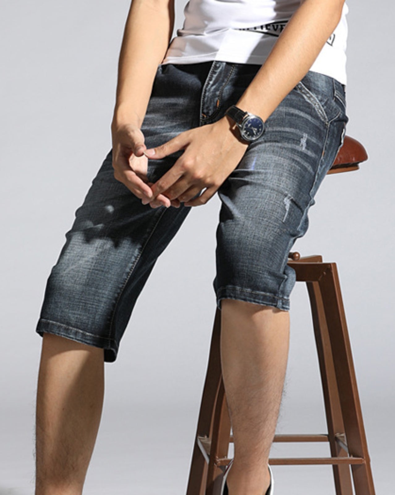 Slim Fit Denim Shorts