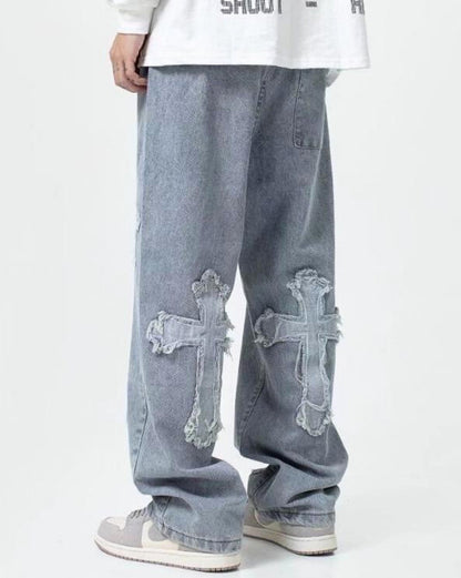 Cross Patch Denim Jeans