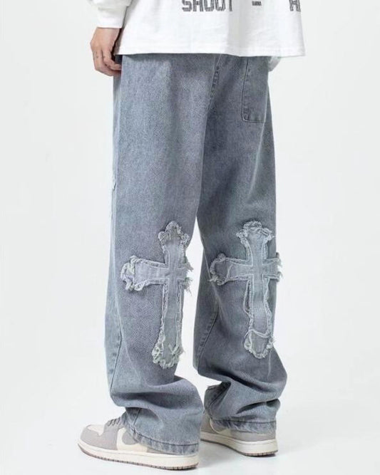 Cross Patch Denim Jeans