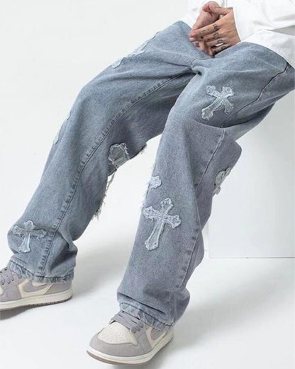 Cross Patch Denim Jeans