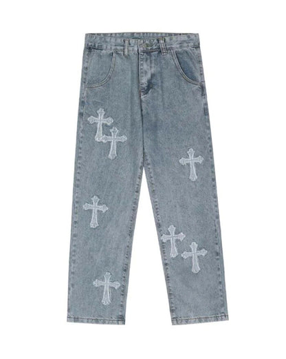 Cross Patch Denim Jeans