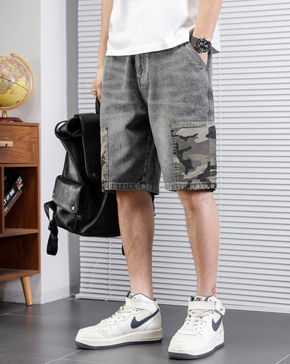 Camouflage Denim Shorts