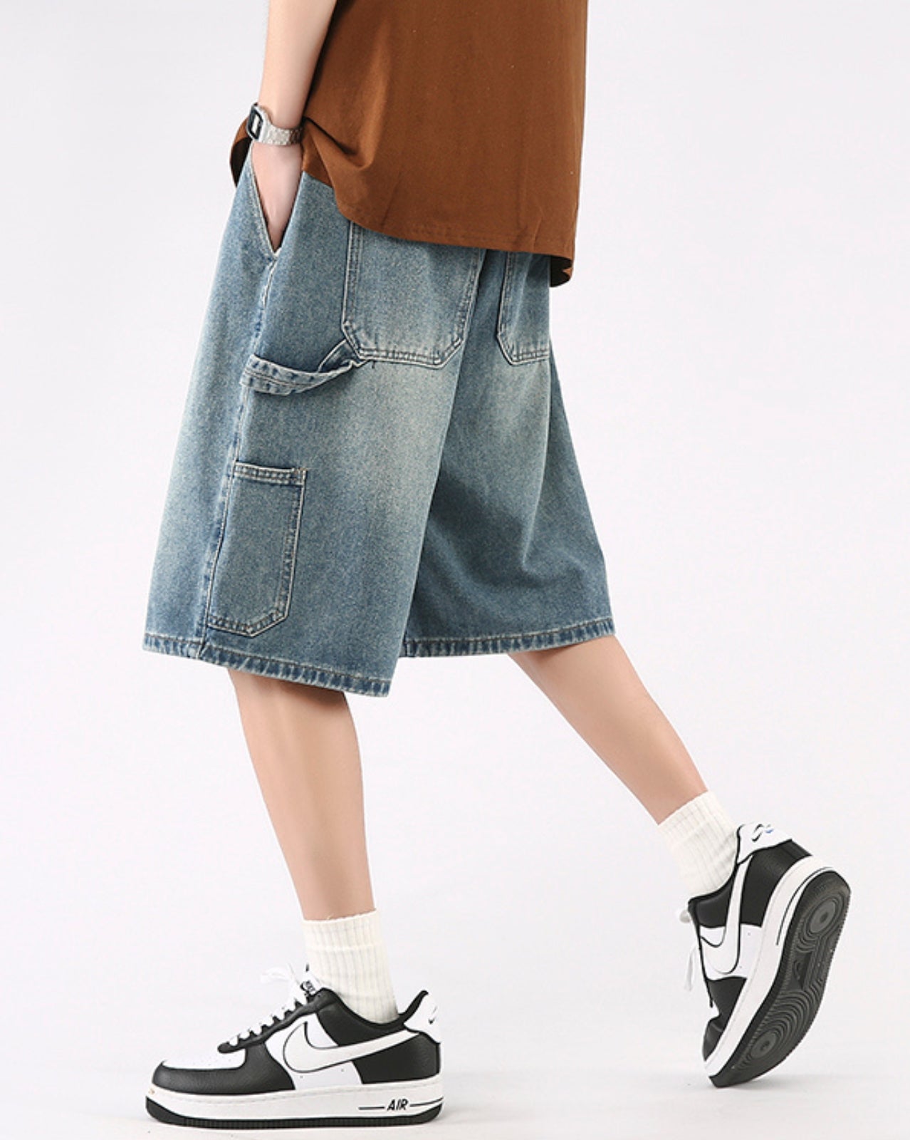 Vintage Wash Denim Shorts