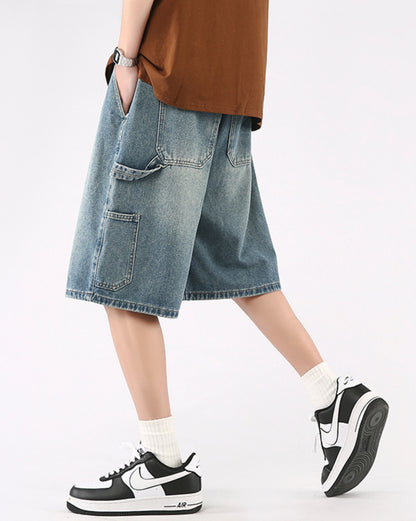 Vintage Wash Denim Shorts