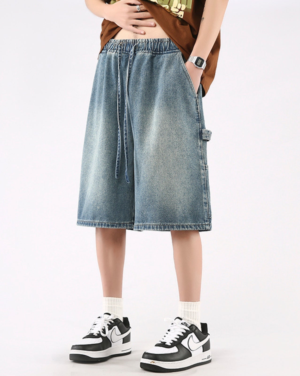 Vintage Wash Denim Shorts