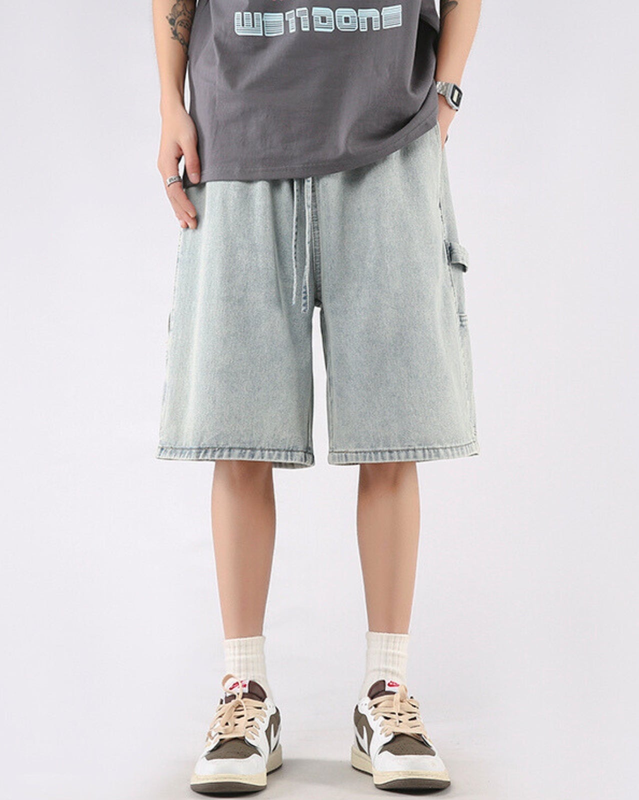 Vintage Wash Denim Shorts