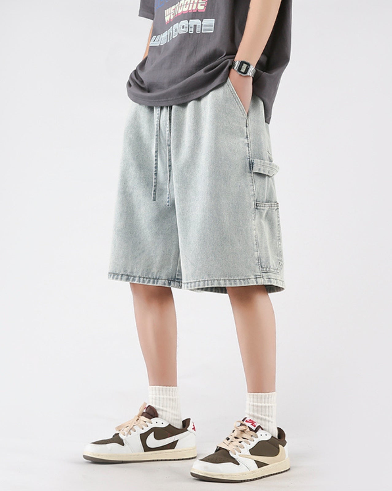 Vintage Wash Denim Shorts