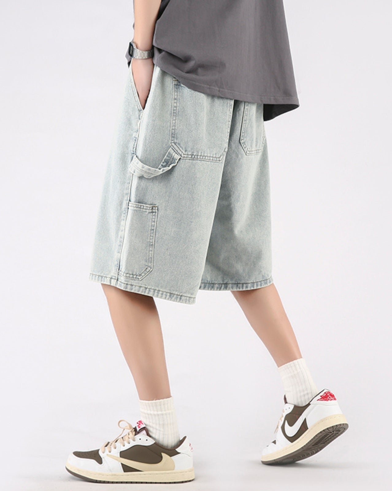 Vintage Wash Denim Shorts