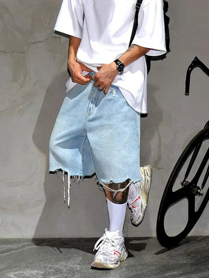 Fray Hem Denim Shorts