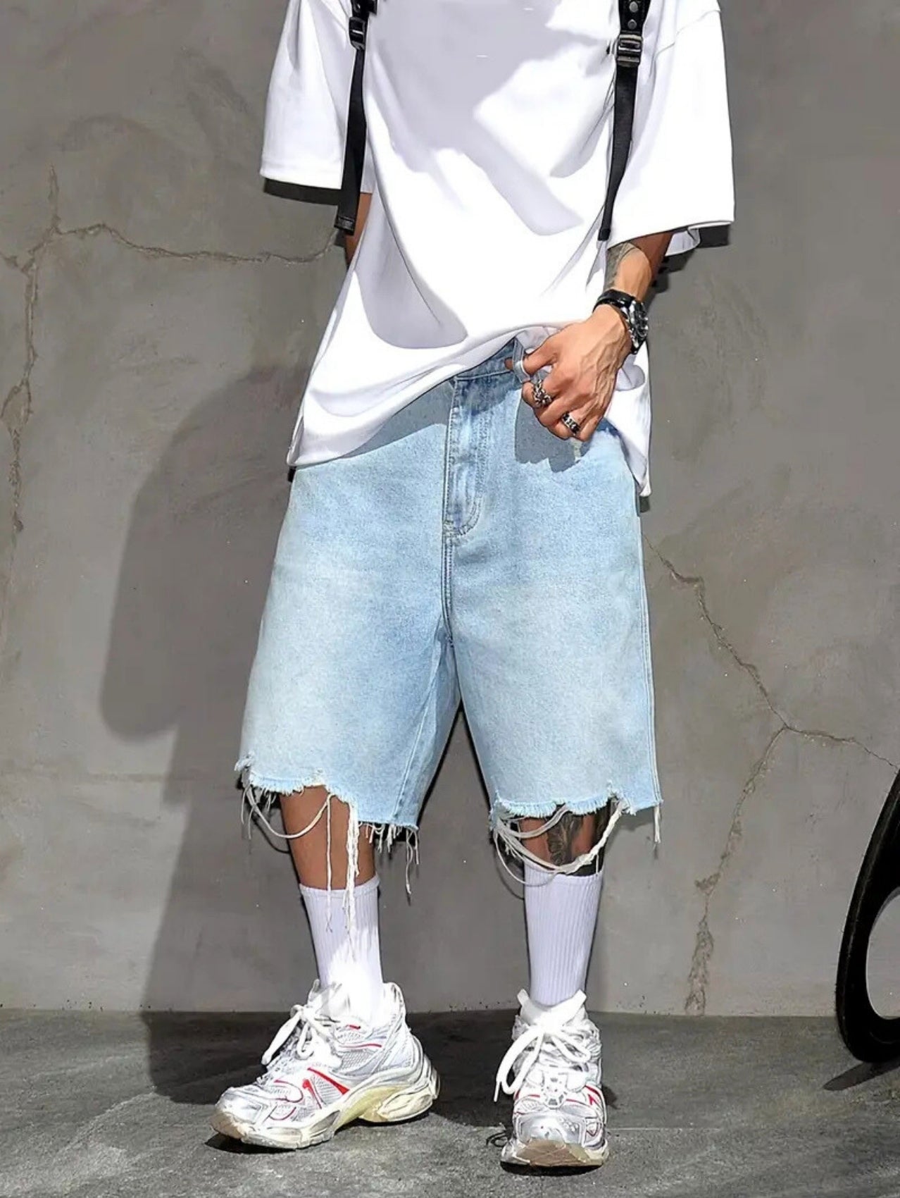 Fray Hem Denim Shorts
