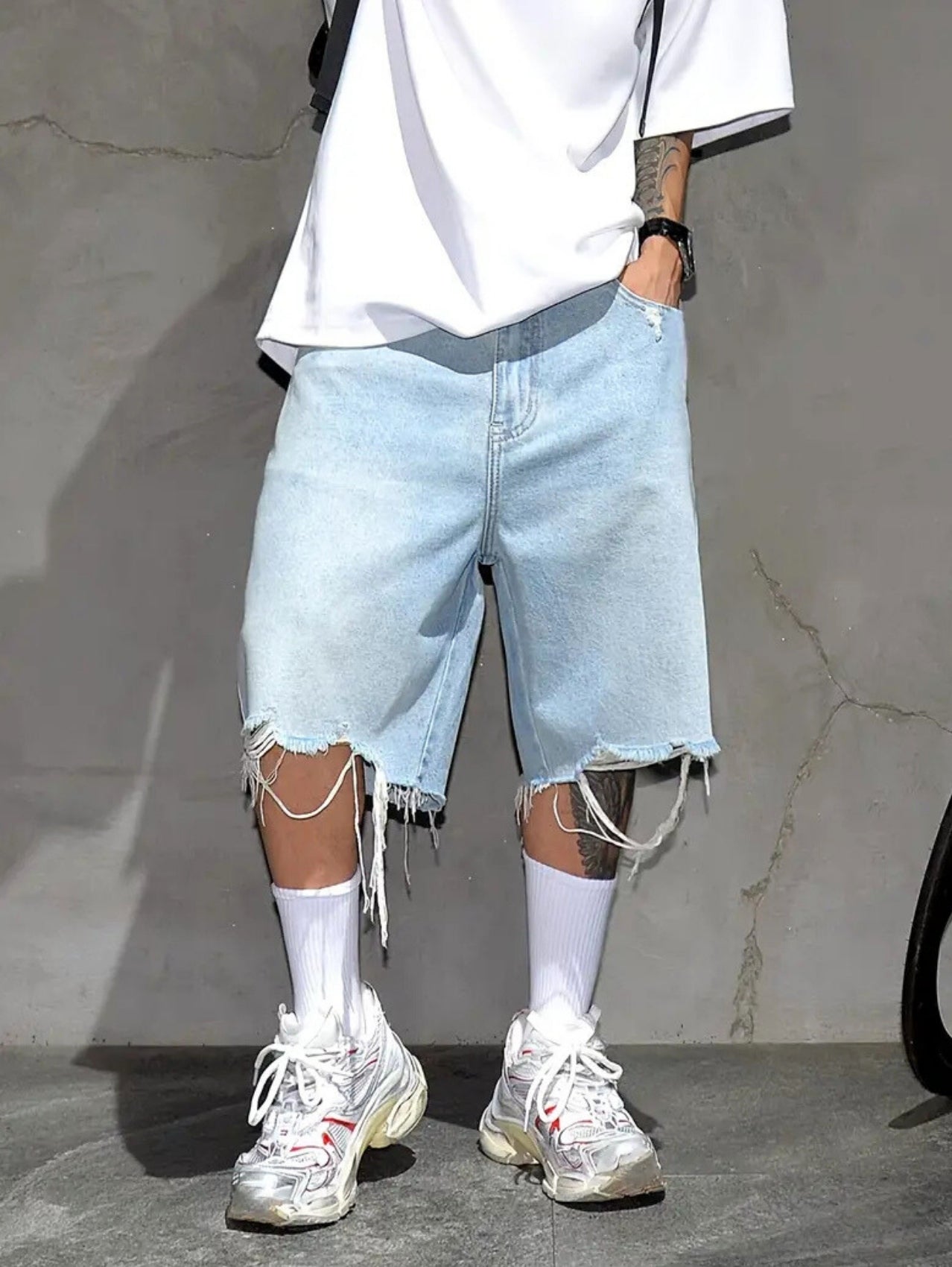 Fray Hem Denim Shorts