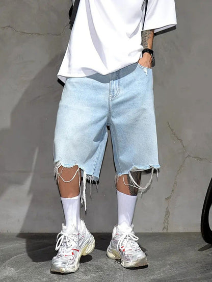 Fray Hem Denim Shorts