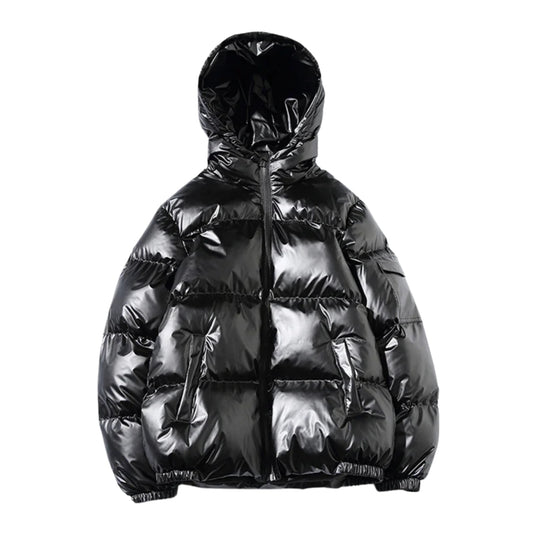 Shiny Cotton Jacket - Black & Blue
