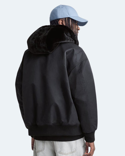 Elegant Fleece Jacket - Black, Gray