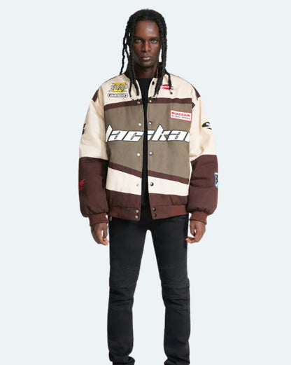 Motosports Jacket - Brown, Blue, Red
