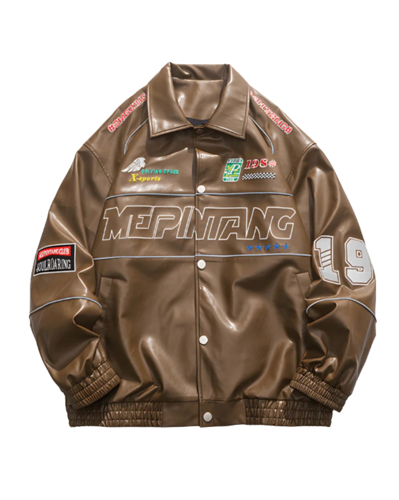 Racing Jacket - Brown, Black, White