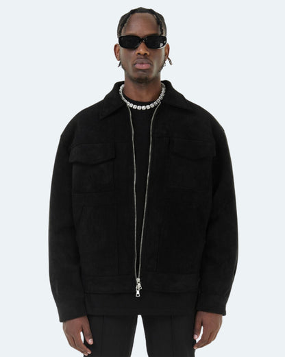 Luxury Suede Jacket - Gray, Black